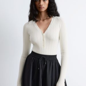 Long-Sleeve Rib-Knit Bodysuit