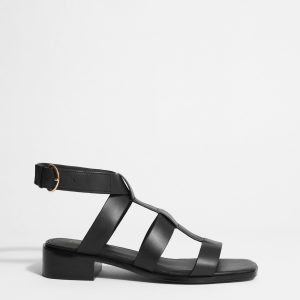 Ankle-Strap Leather Sandals