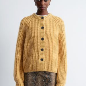 Balloon-Sleeve Cardigan