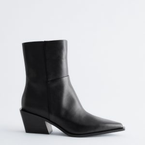 Sleek Leather Cowboy Boots