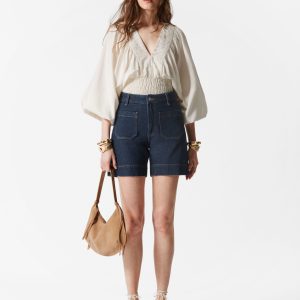 High-Waist Denim Shorts