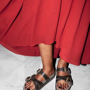Cross-Strap Leather Sandals