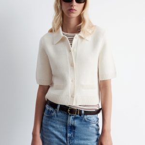 Knitted Short-Sleeve Cardigan