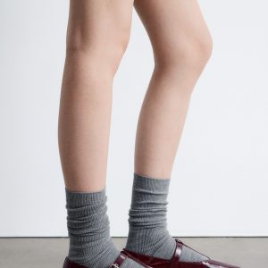 T-Bar Leather Ballet Flats