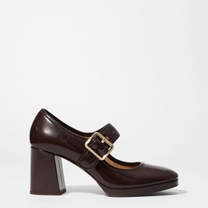 Mary-Jane Leather Pumps