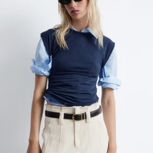 Ruched Jersey Tank Top