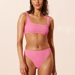 Textured High-Waist Bikini Briefs