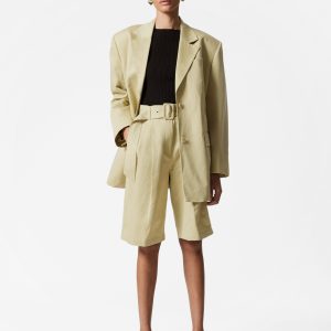 Pleated Bermuda Shorts