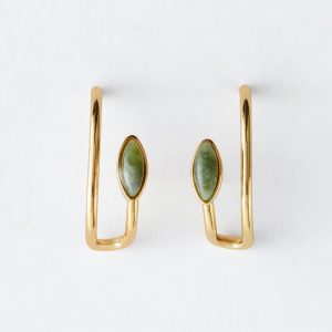 Ear-Cuff-Detail Stud Earrings