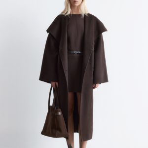 Shawl-Collar Wool Maxi Coat