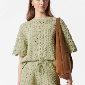 Pointelle-Knit T-Shirt