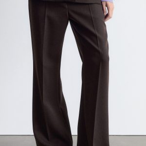 Flared Press-Crease Wool Trousers