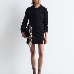 Alpaca-Blend Collared Jumper