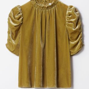 Puff Sleeve Velvet Top