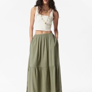 Tiered Midi Skirt