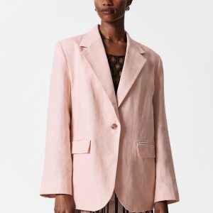 Single-Breasted Linen Blazer