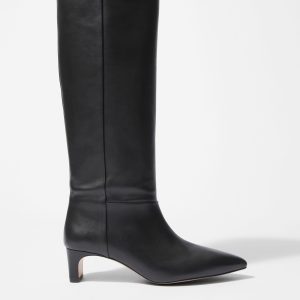 Pointed-Toe Knee-High Boots