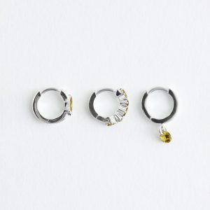 Crystal Hoop Earrings Set