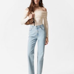High-Waist Straight-Leg Jeans