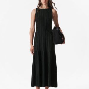 Rib-Knit Midi Dress
