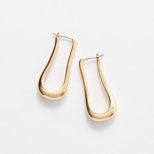 Elongated Bell Hoop Earrings