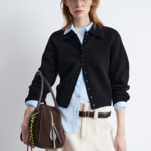 Knitted Collar Cardigan