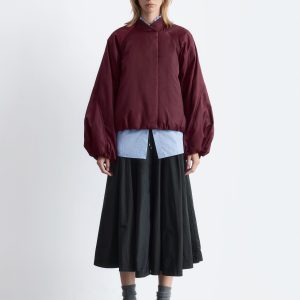 Voluminous-Sleeve Bomber Jacket