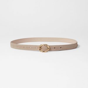 Knot-Buckle Leather Belt