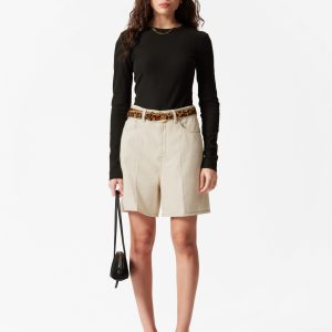 Wide-Leg Denim Shorts