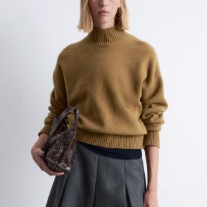 Pleated Wool Mini Skirt