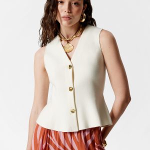 Knitted Peplum Waistcoat
