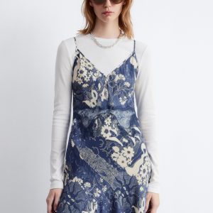 Asymmetrical Satin Slip Midi Dress