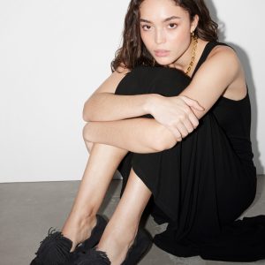 Pompom Suede Loafers