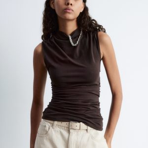 Sleeveless Mock-Neck Top