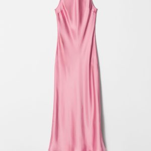 Sleeveless Satin Midi Dress