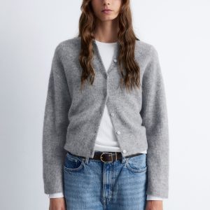 Alpaca-Blend Knitted Cardigan