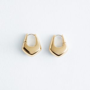 Angular Bell Hoop Earrings
