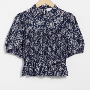 Smocked Peplum Blouse