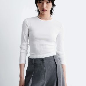 Ribbed Long-Sleeve Top