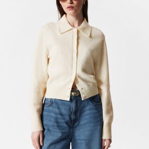 Knitted Collar Cardigan