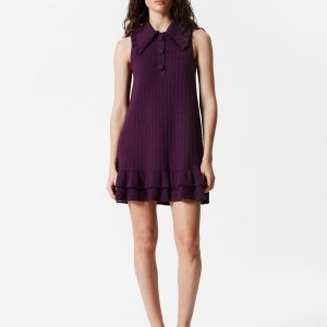Knitted Frill Mini Dress