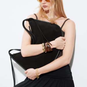 Fringed Suede Tote Bag