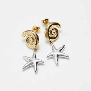 Star-Pendant Swirl Studs