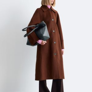 Tie-Belt Wool Car Coat