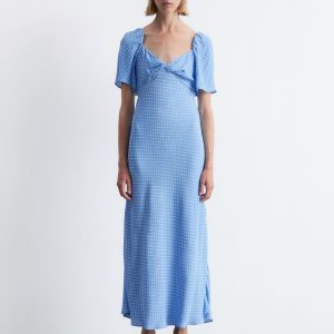 Flutter-Sleeve Midi Dress