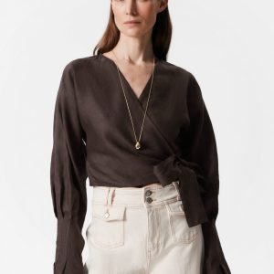 Linen Wrap Blouse
