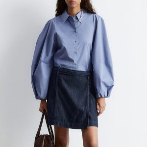 Voluminous Balloon-Sleeve Blouse