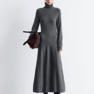 Merino-Wool Turtleneck Maxi Dress