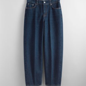 Cropped Barrel-Leg Jeans