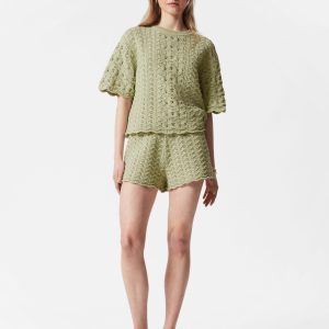 Pointelle-Knit Shorts